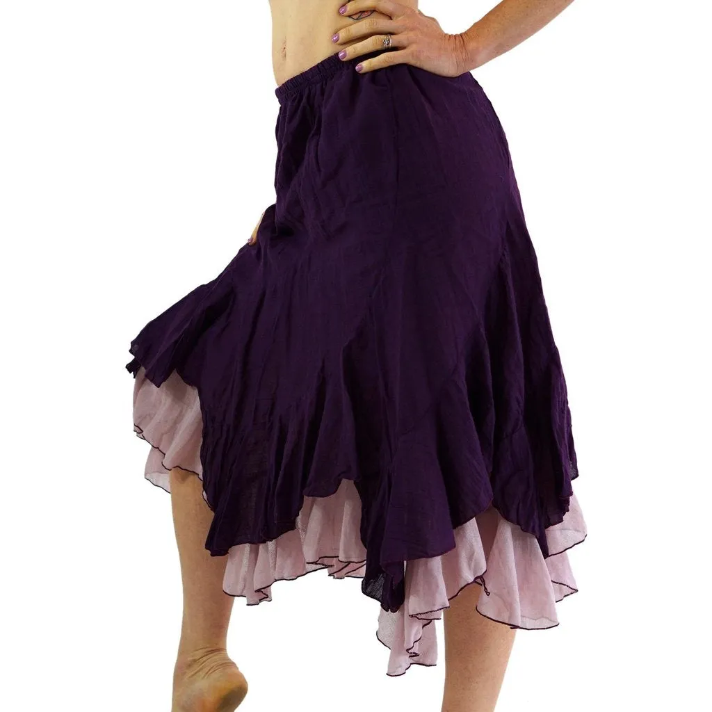 'Two Layer' Renaissance Skirt - Purple/L:ight Purple