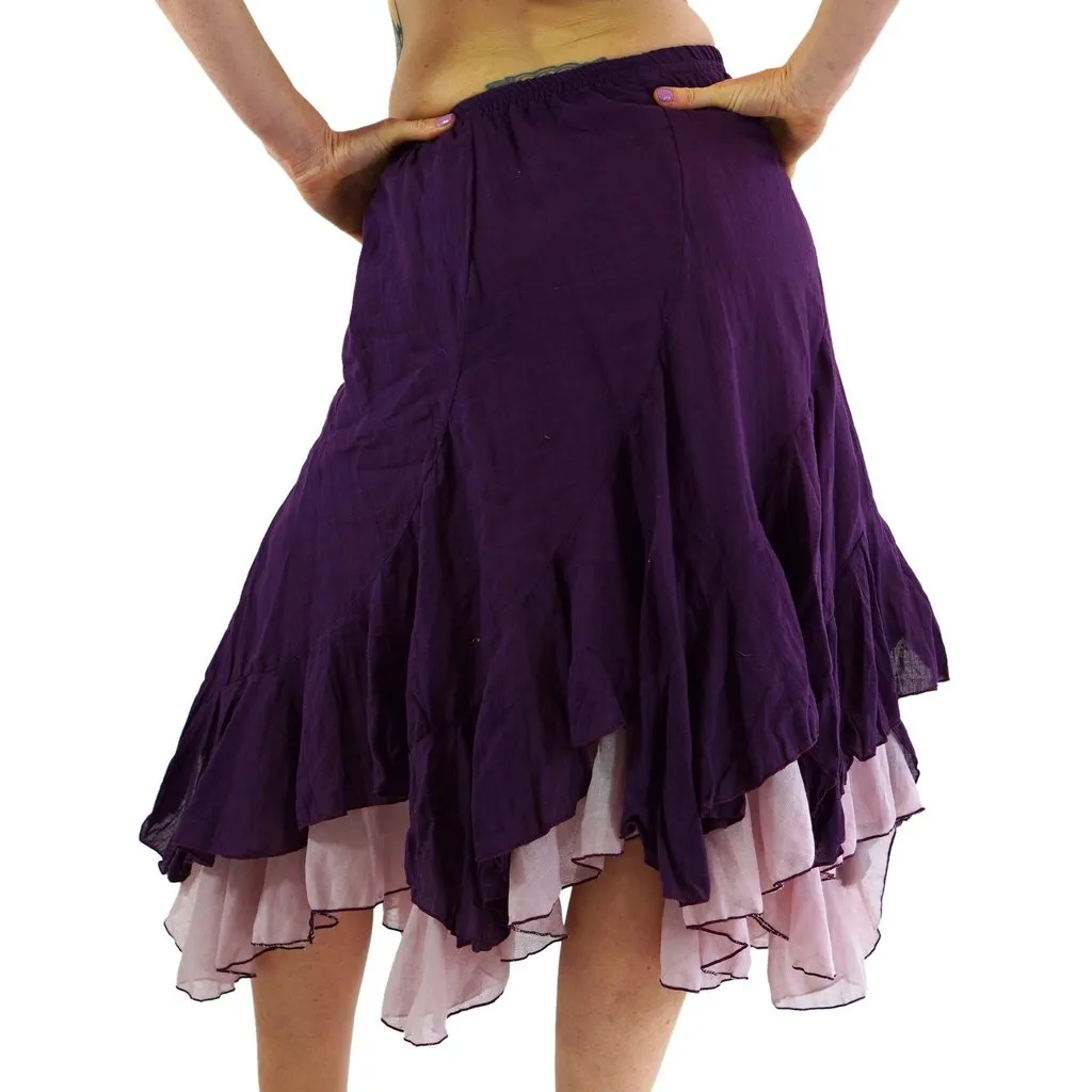 'Two Layer' Renaissance Skirt - Purple/L:ight Purple