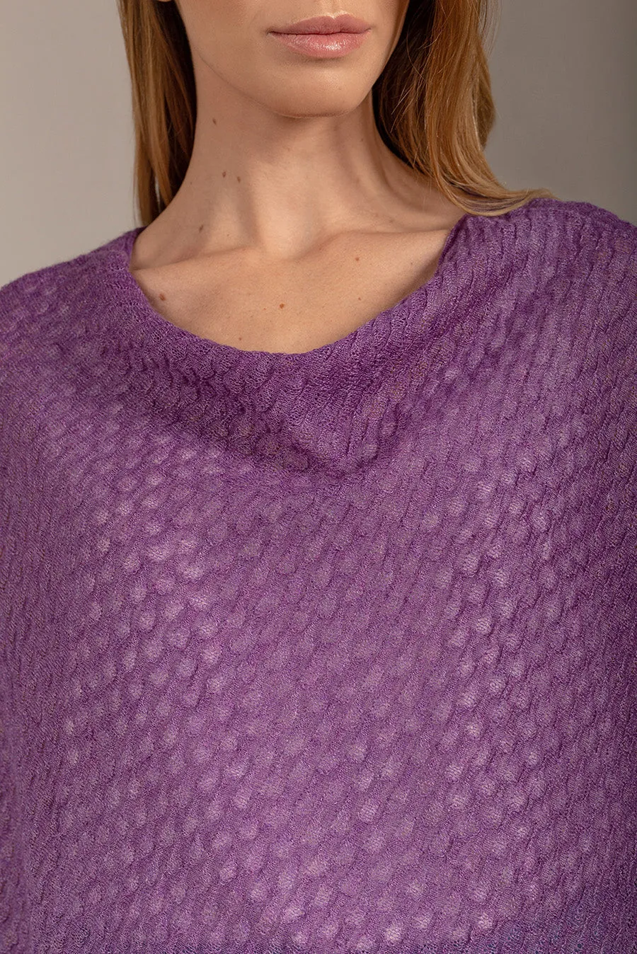 Uplala Poncho Baby Alpaca Color Pensee