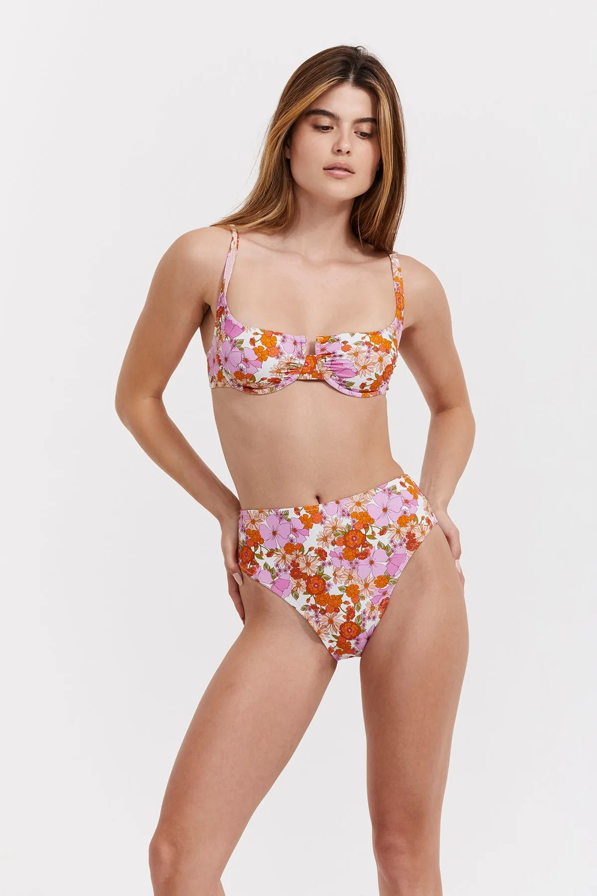 VINTAGE FLORALS UNDERWIRE BIKINI TOP