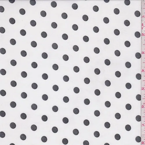 White/Black Dot Georgette Fabric