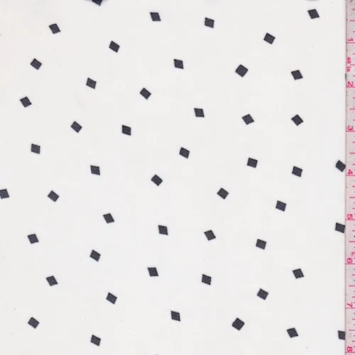 White/Black Mini Square Georgette Fabric