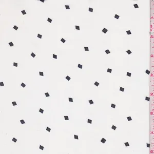 White/Black Mini Square Georgette Fabric